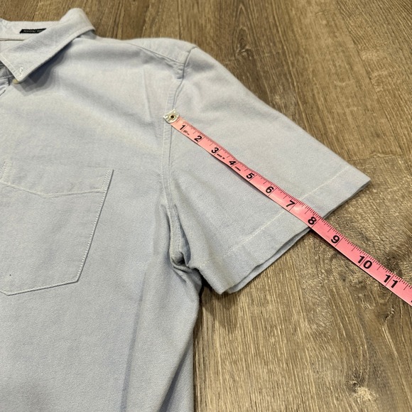 American Eagle Shirt Mens XXL Blue Seriously Soft Oxford Short Sleeve Shirt - Picture 6 of 12